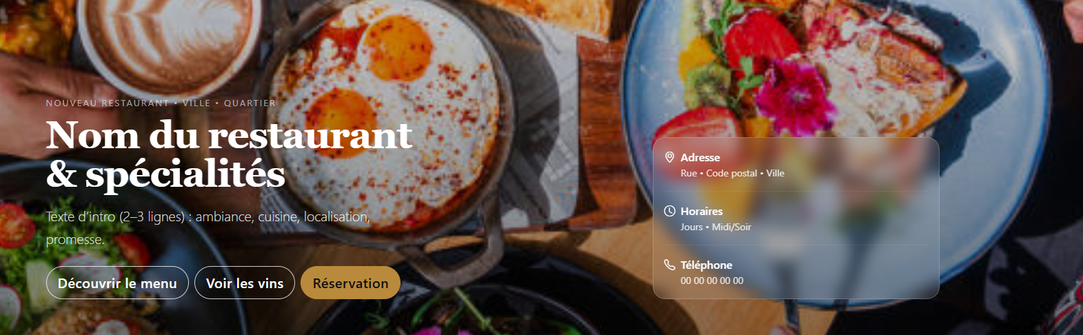 Vitrine pour un restaurant